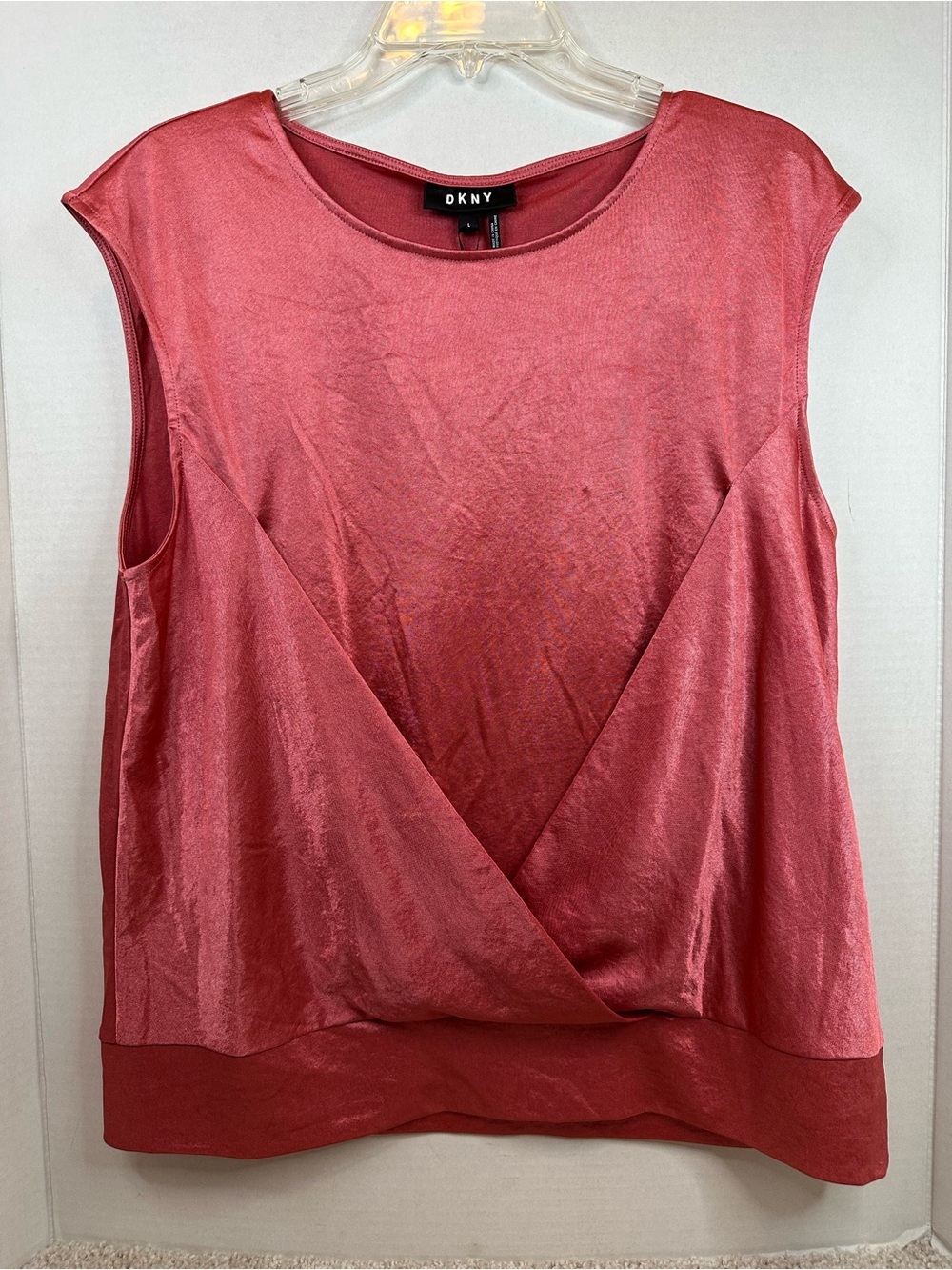 DKNY Dusty Rose Sleeveless Wrap-Style Tank